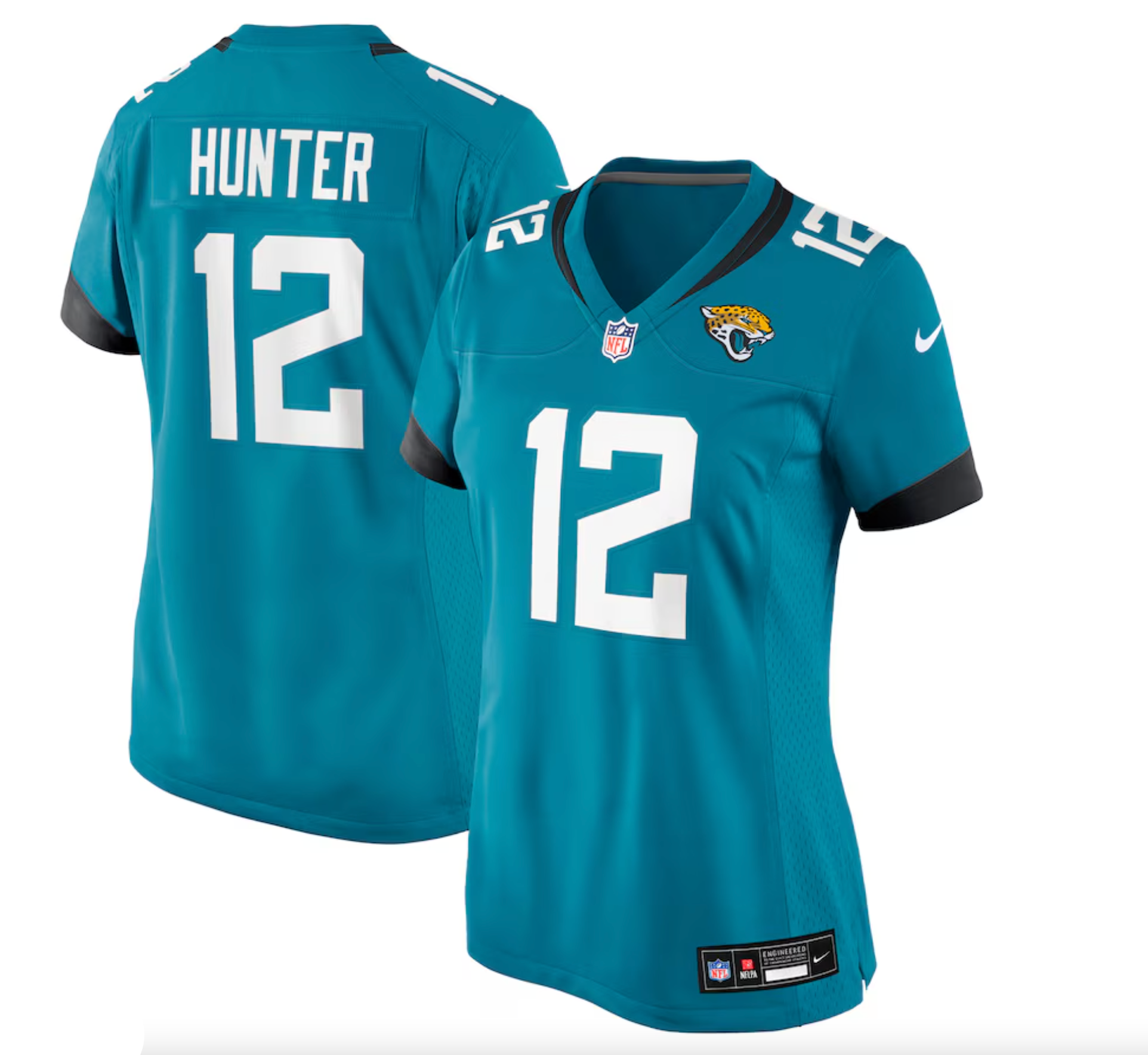 Women's Jacksonville Jaguars Travis Hunter Nike Teal 2025 NFL Draft First Round Pick Team Game Player Jersey