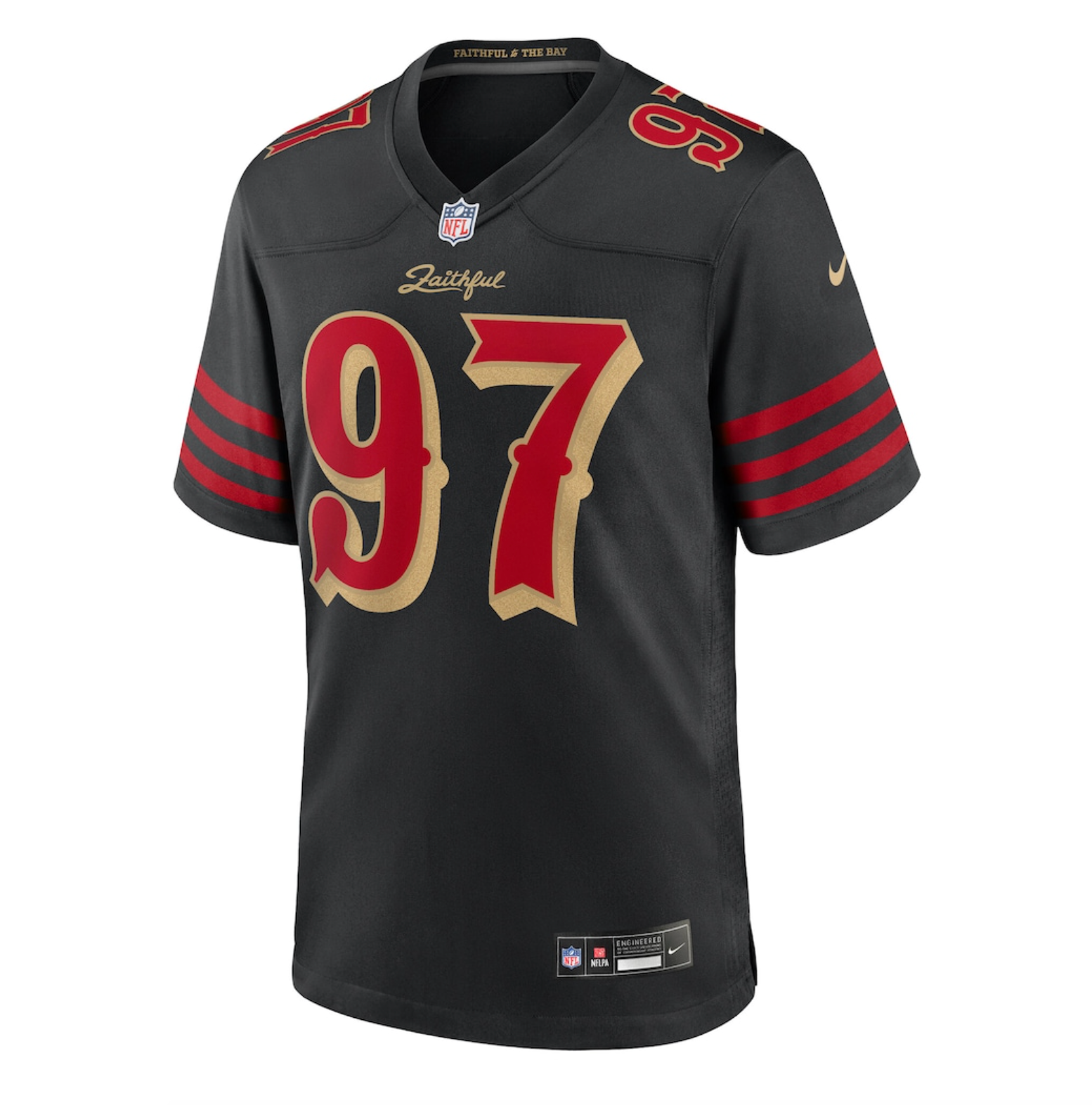 Men's San Francisco 49ers Nick Bosa Nike Black 2025 Rivalries Collection Game Jersey