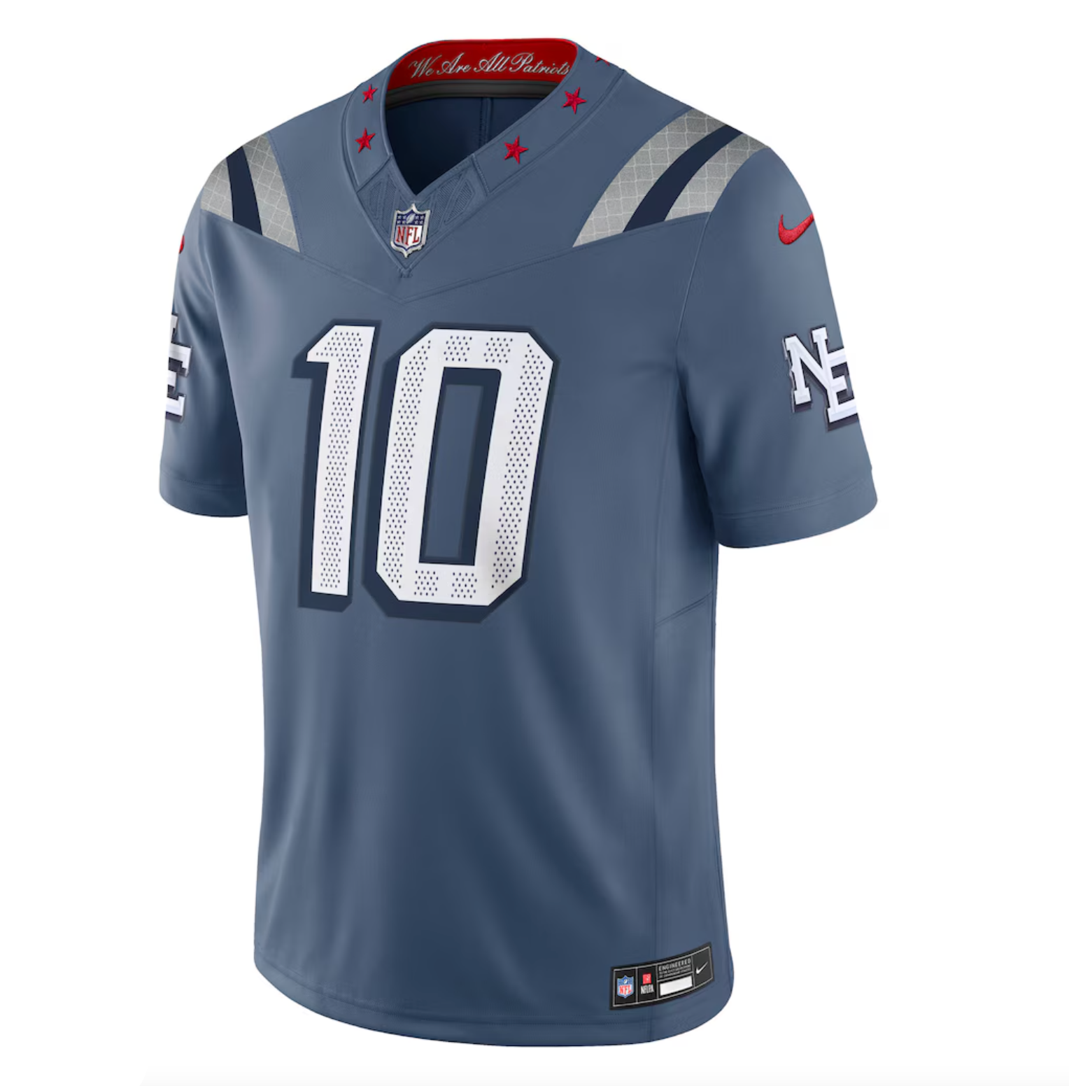 Men's New England Patriots Drake Maye Nike Storm Blue 2025 Rivalries Collection Limited Jersey