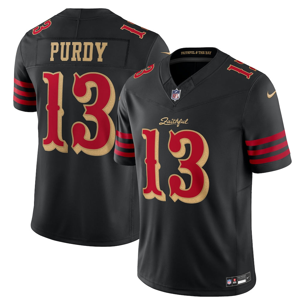 Men's San Francisco 49ers Brock Purdy Nike Black 2025 Rivalries Collection Limited Jersey