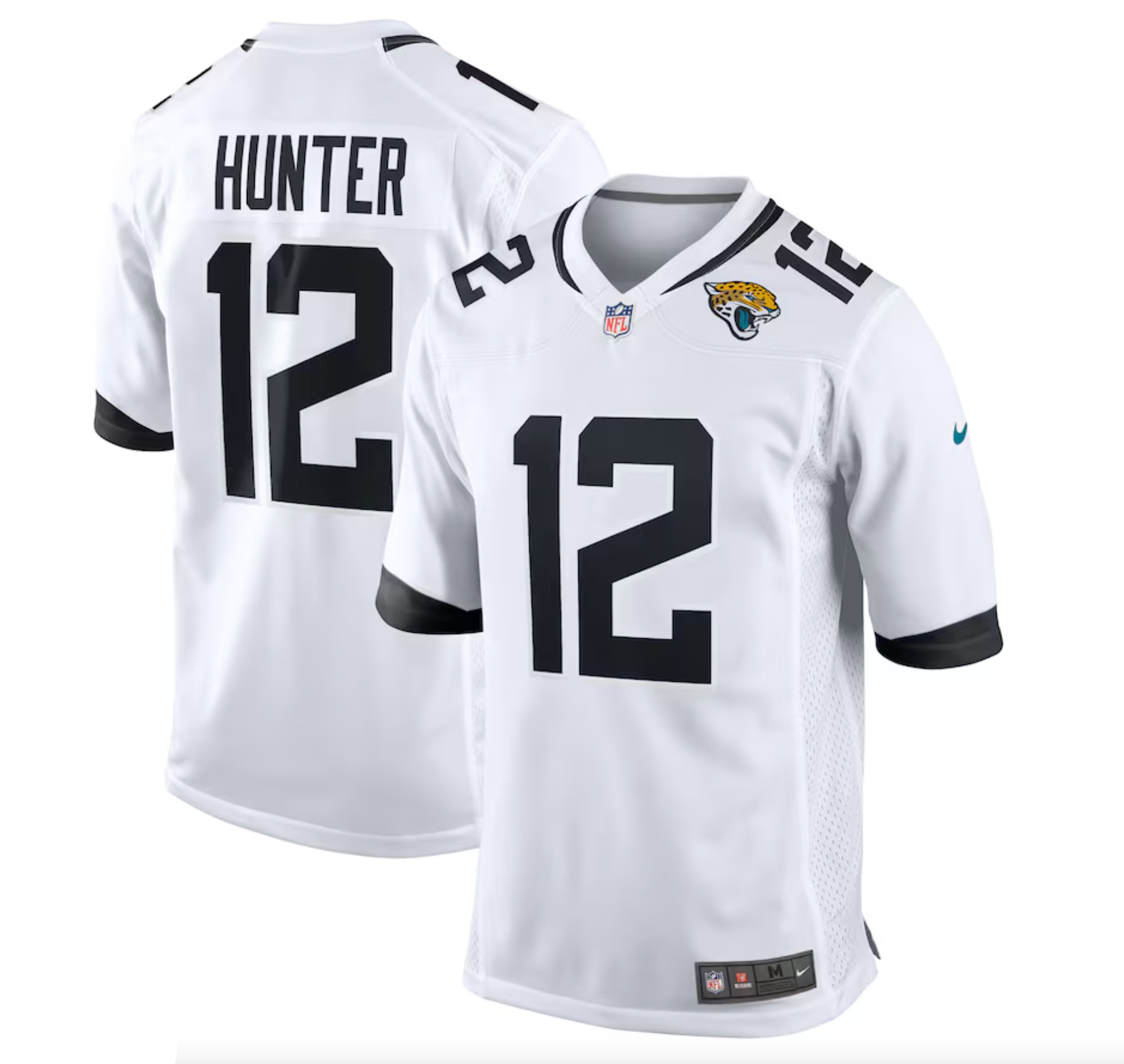 Men's Jacksonville Jaguars Travis Hunter Nike White 2025 NFL Draft First Round Pick Game Player Jersey