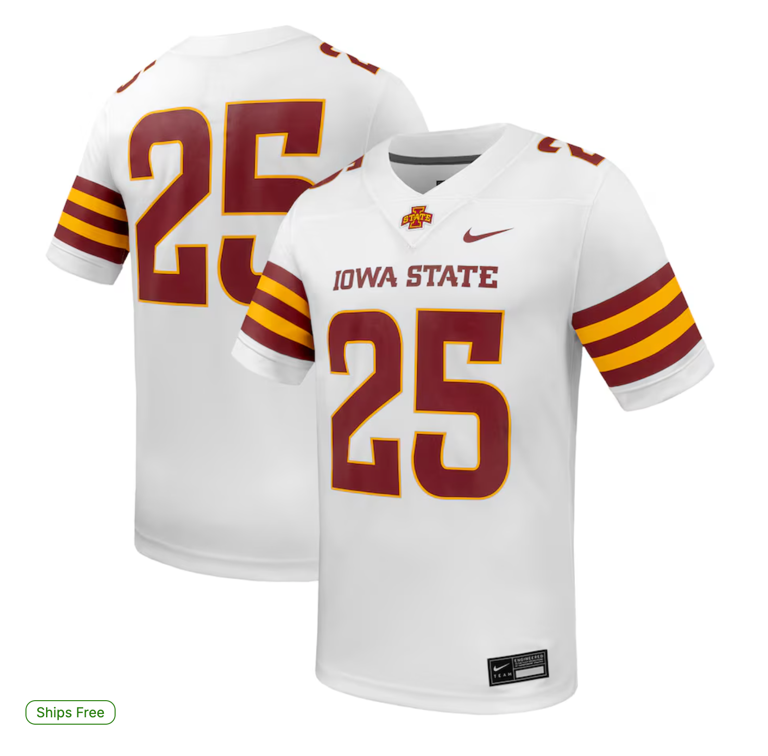 25# Iowa State Cyclones Nike Untouchable Replica Game Jersey - White