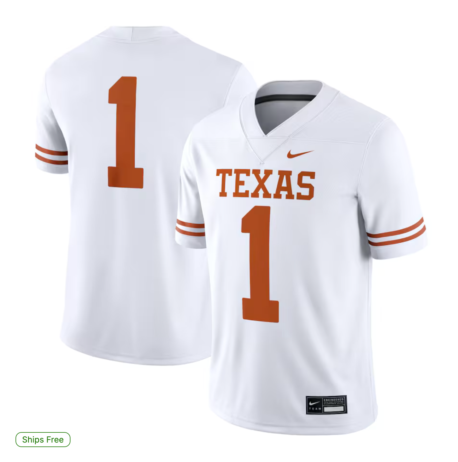 #1 Texas Longhorns Nike Game Jersey - White