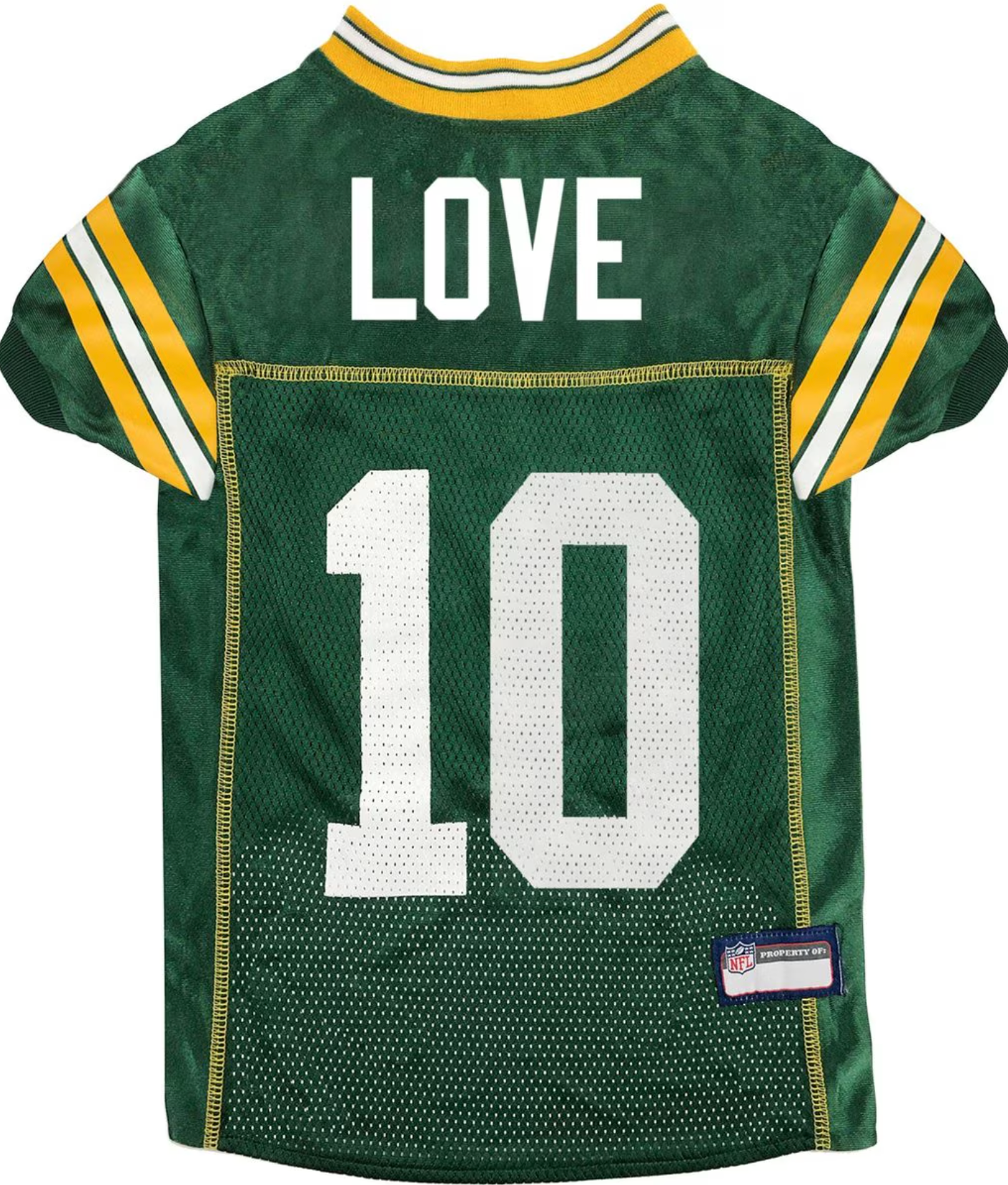 Pets First NFLPA Jordan Love Dog & Cat Jersey, Green Bay Packers