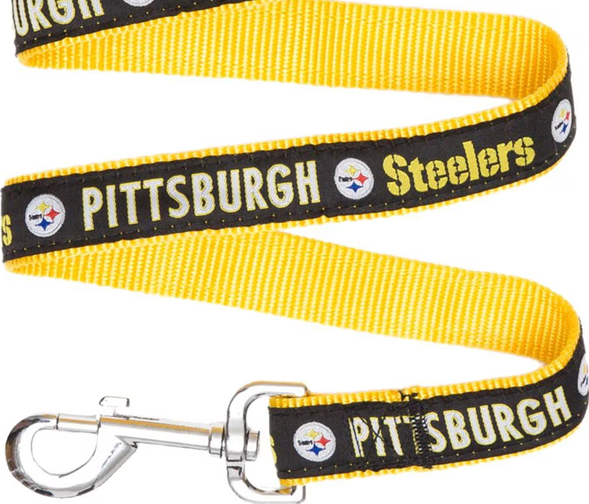 Pets First NFL Nylon Dog Leash, Pittsburgh Steelers