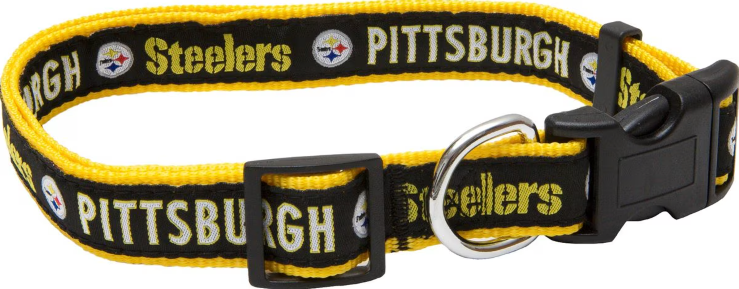 Pets First NFL Nylon Dog Collar, Pittsburgh Steelers
