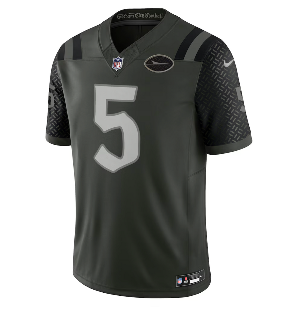 Men's New York Jets Garrett Wilson Nike Gotham Green 2025 Rivalries Collection Limited Jersey